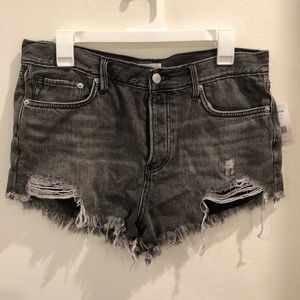 NWT Free People Sulphor Black Denim Shorts. Size 29